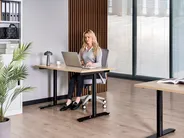 Schreibtisch elektrisch höhenverstellbar DESTINAS 120 cm 72 cm Schwarz / Hellbraun_1000456