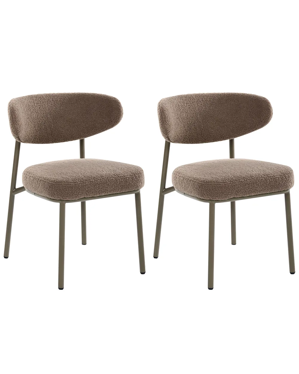 Set of 2 Dining Chairs UNITY Boucle Taupe_1042226