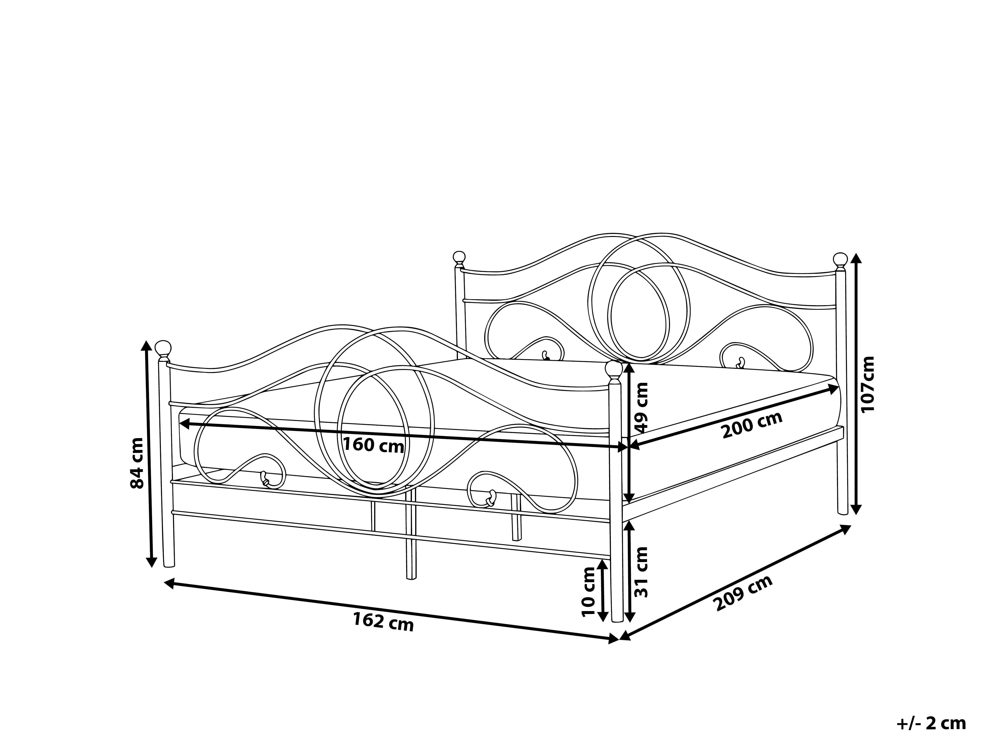 Bed Metaal LYRA 160 x 200 cm Lichtbeige_1162030