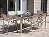 Garden Dining Set 6 Seater GROSSETO Triple Plate Basalt Flamed Black/ Beige