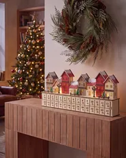 Weihnachtsdekoration LED VISTERFLO 24 cm Adventskalender Hellbraun_1017218