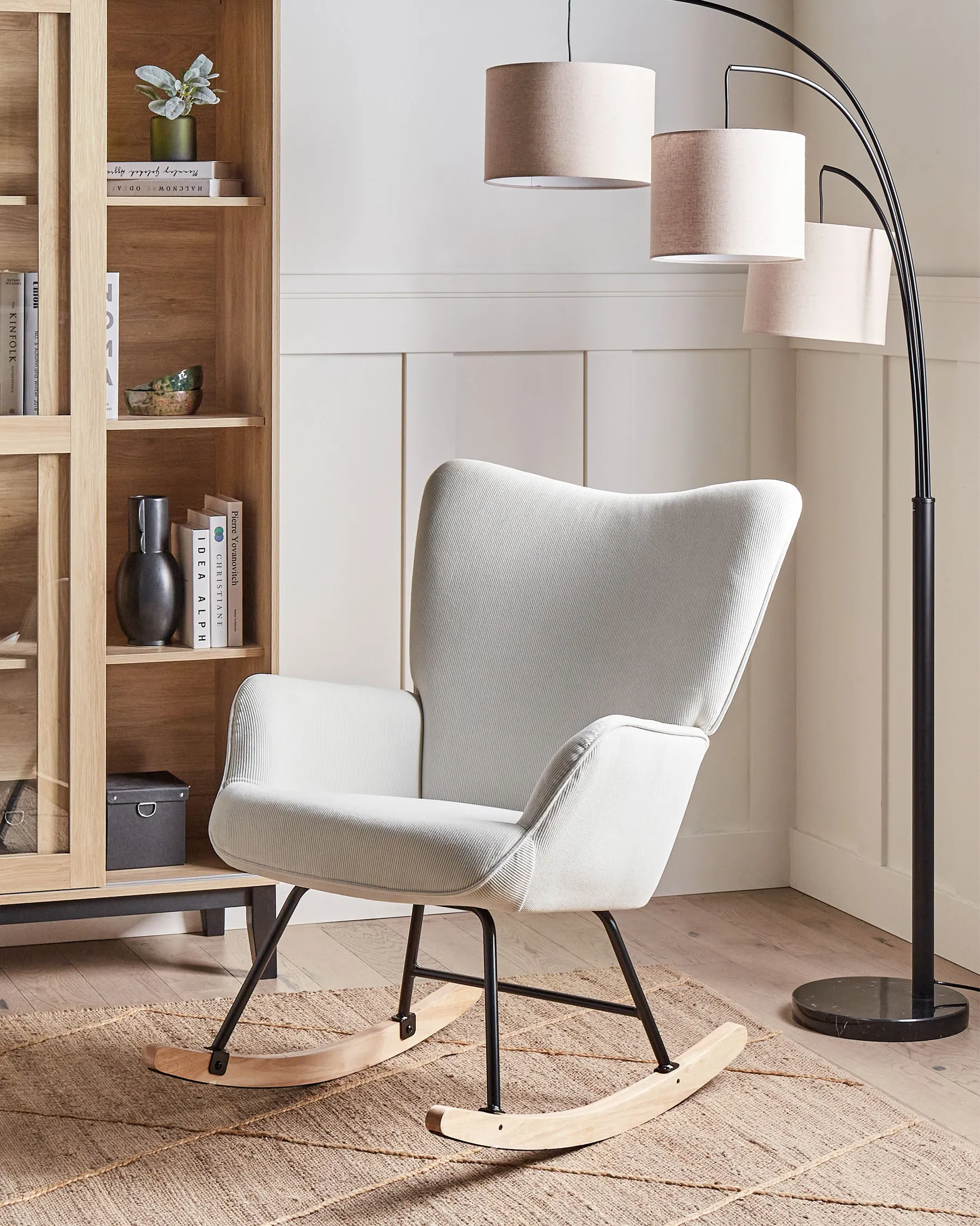 Schaukelsessel ARSET Cord Cremeweiß_952724