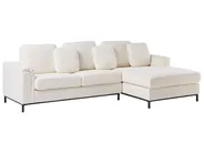 Corner Sofa 5 Seater OSLO with Ottoman Boucle White Left Hand_946704