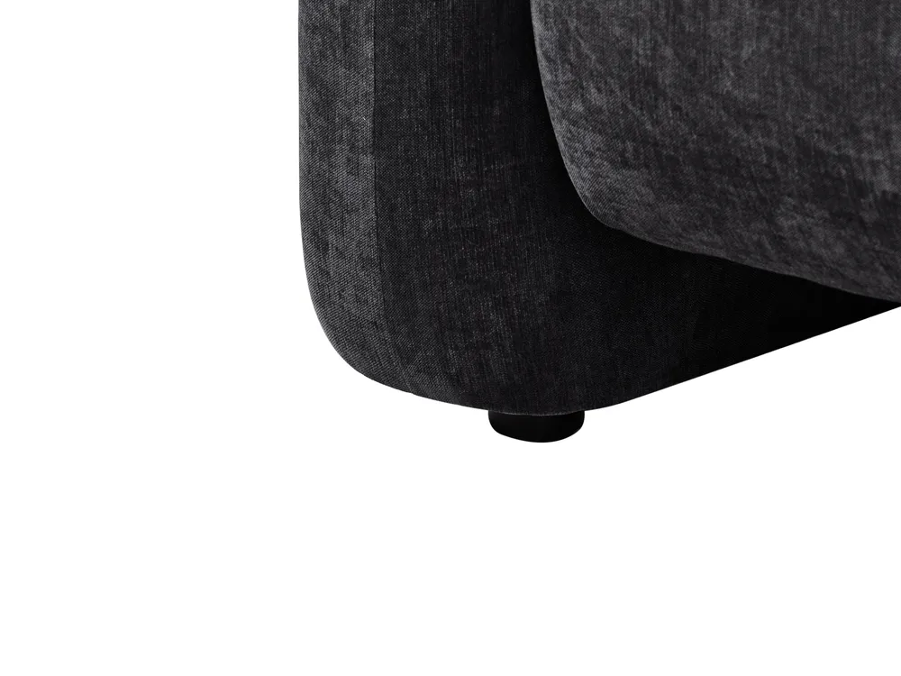 Sofa Set 4-Sitzer LEIREN Chenillegewebe Schwarz_1028722