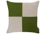 Lot de 3 coussins d'extérieur ALETRIS À carreaux 45 x 45 cm Beige/vert_1125195