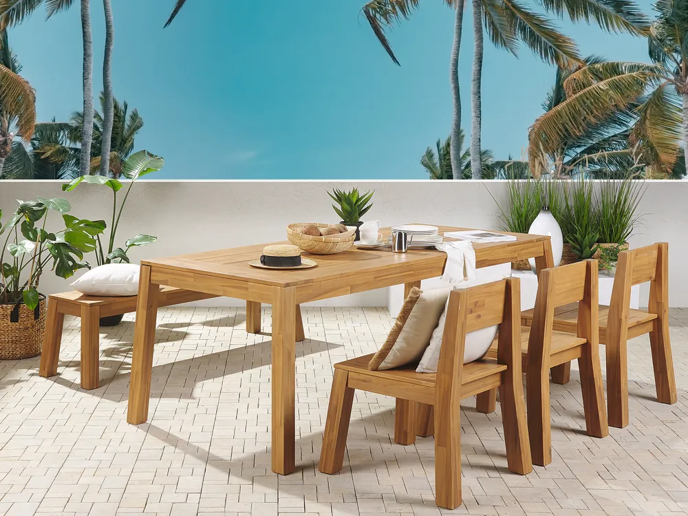 Gartenmöbel Set 6-Sitzer LIVORNO Akazienholz Braun