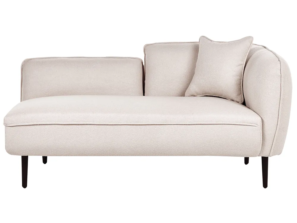 Right-Hand Chaise Longue CHEVANNES Boucle Light Beige_886463