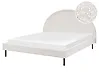 Bett mit Lattenrost Bouclé MARGUT 160 x 200 cm Weiß