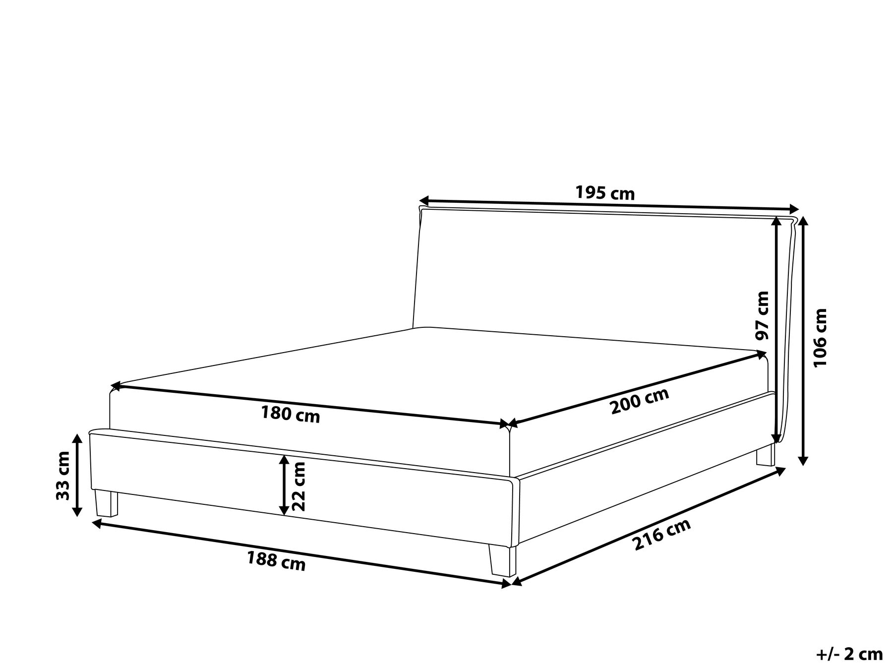 Bett mit Lattenrost Stoff SENNEZ 180 x 200 cm Beige_809163
