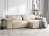 Modul Ecksofa 3-Sitzer HELLNAR Samtstoff Hellbeige linksseitig