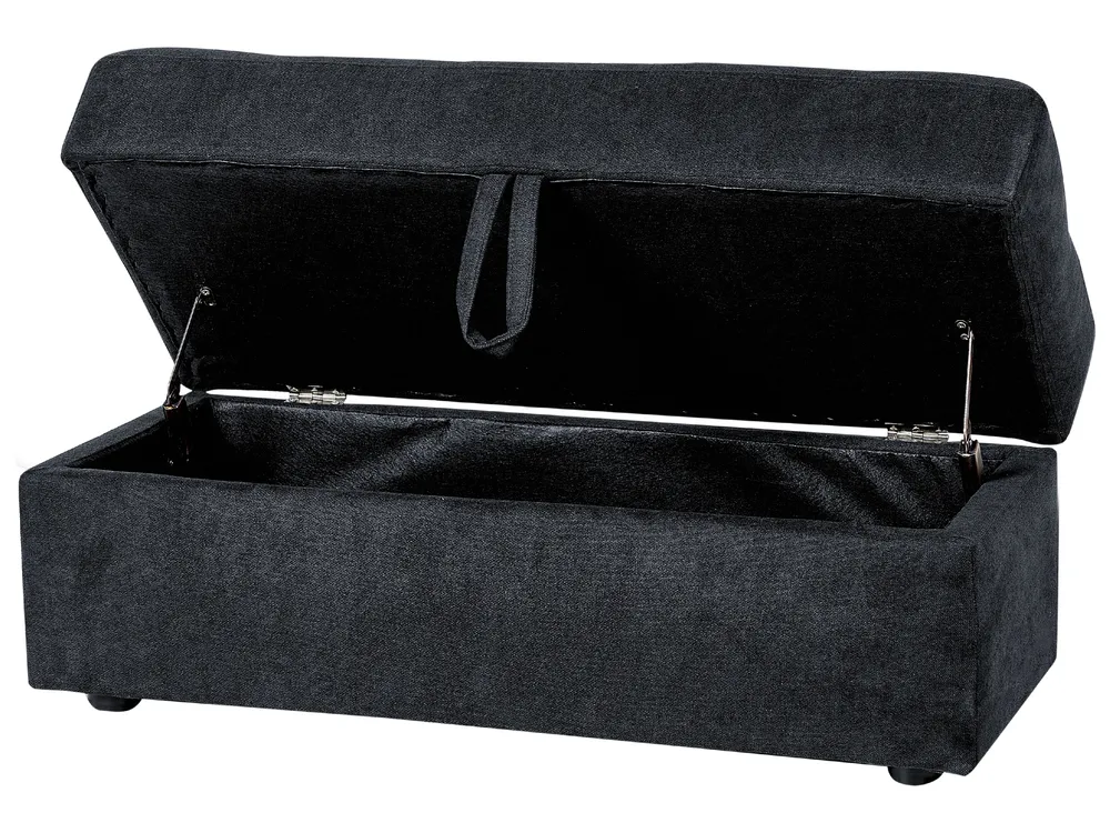 Schlafsofa 3-Sitzer FALSTER mit Stauraum Stoff Schwarz_878873
