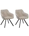 Esszimmerstuhl 2er Set MONEE Stoff Beige