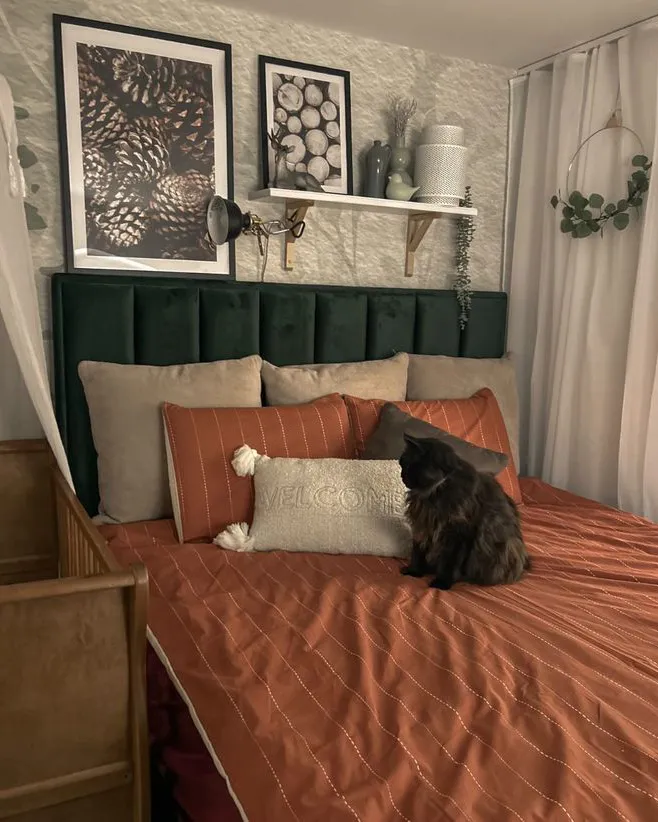 Bett mit Stauraum SEZANNE Samtstoff Dunkelgrün 180 x 200 cm_943290