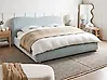 Bett mit Stauraum BLAGNAC Chenillegewebe Hellblau 180 x 200 cm