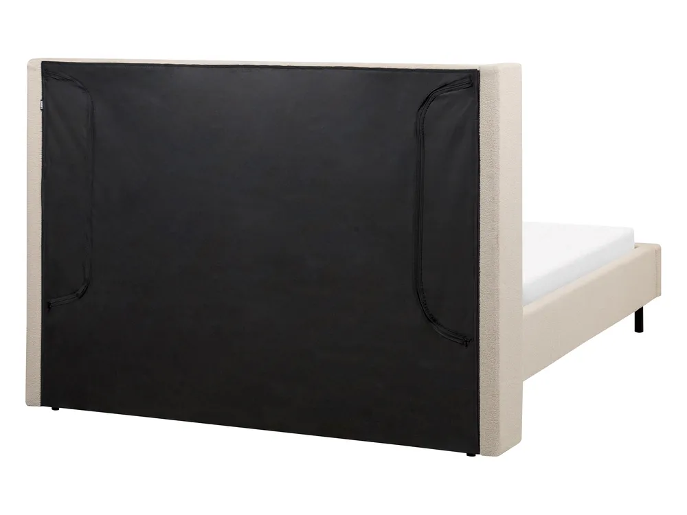 Bett mit Lattenrost Bouclé VILLETTE 140 x 200 cm Beige_882669