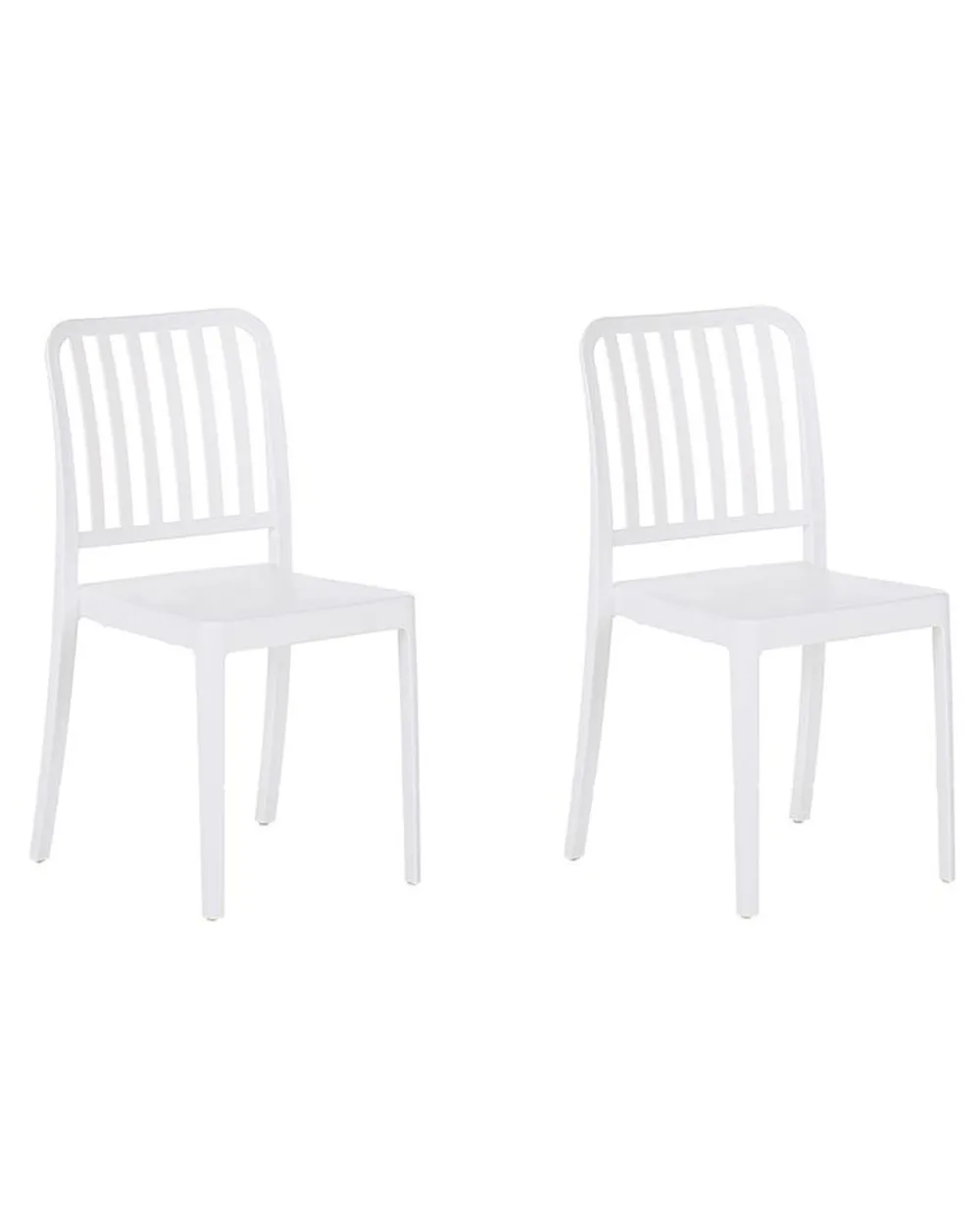 Gartenstuhl 2er Set SERSALE Kunststoff Weiß
