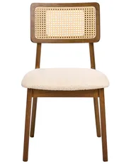 Esszimmerstuhl 2er Set EMBAR Holz Braun / Hellbeige_1010632