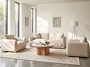 Sofa Set 5-Sitzer LUVOS Stoff Hellbeige_1159132