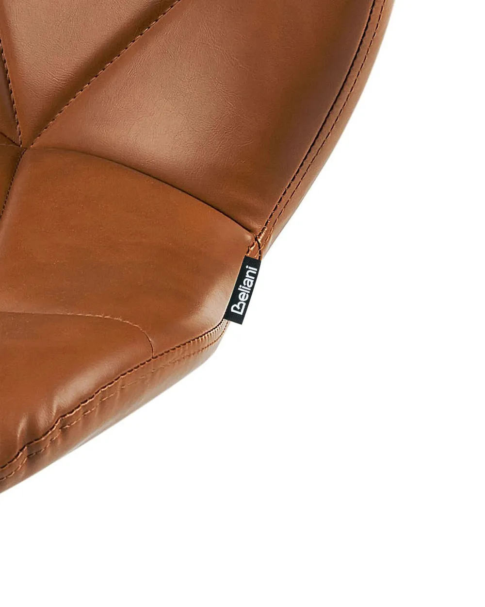 Set of 2 Bar Chairs VALETTA Swivel Faux Leather Golden Brown_1017095