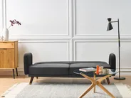 Schlafsofa 3-Sitzer SENJA Samtstoff Schwarz_820077