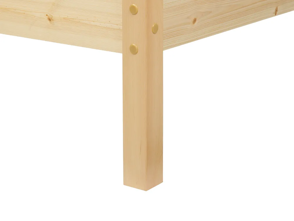 Bett mit Lattenrost Kiefernholz VANNES 90 x 200 cm Hellbraun_918191