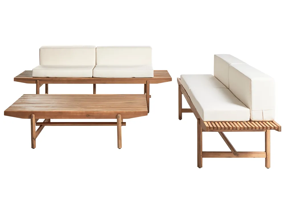 Garden Lounge Set with Table 4 Seater GIAVENO Acacia Wood Off