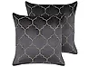 Dekokissen 2er Set ALYSSUM 45 x 45 cm Samtstoff Grau Marokkanisches Muster