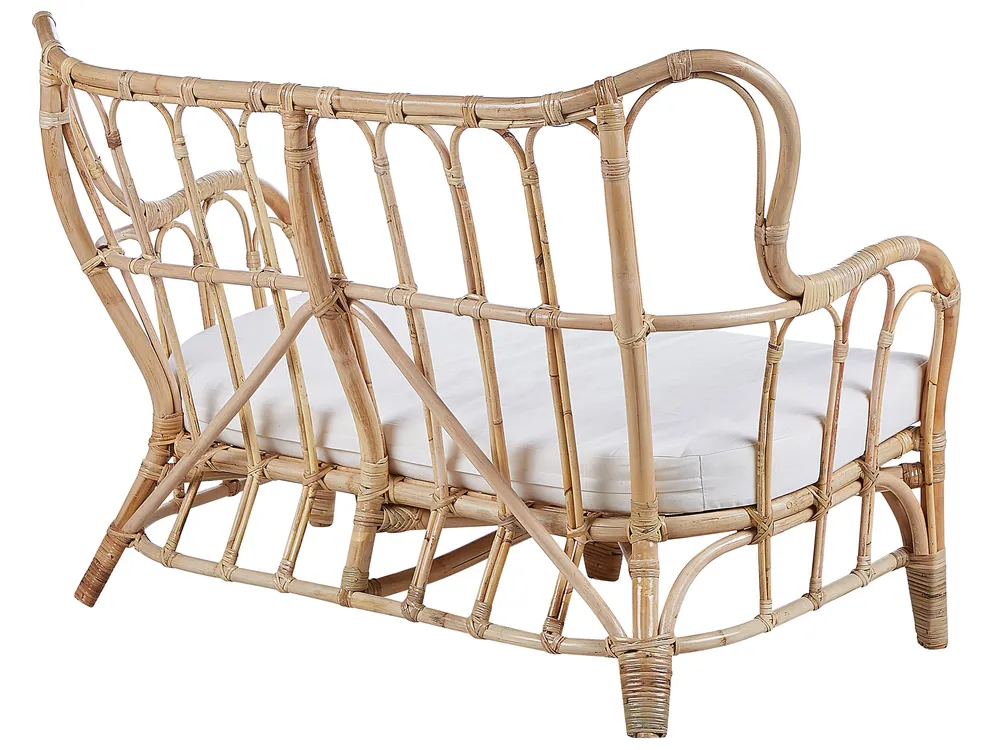 Lounge Set mit Tisch 4-Sitzer BRINDISI Rattan Naturfarben_796584
