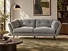 Sofa 3-Sitzer LENVIK Samtstoff Grau