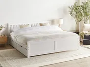 Bett mit 4 Schubladen OLENDON Kiefernholz Weiß 180 x 200 cm_954914