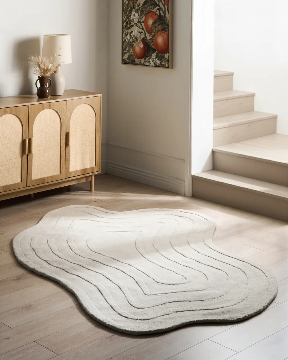 Teppich SATNA Beige 160 x 230 cm Wolle