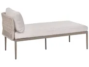 Garten Ecksofa mit Tisch 3-Sitzer LEFFE Metall Beige linksseitig_1045285