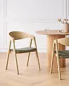 Set of 2 Dining Chairs YUBA Wood Dark Green