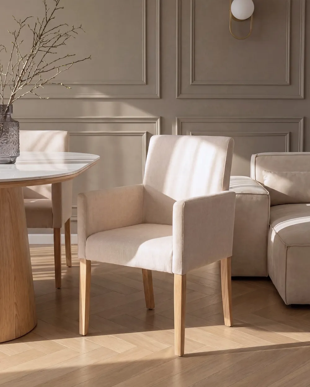 Esszimmerstuhl ROCKEFELLER Stoff Beige