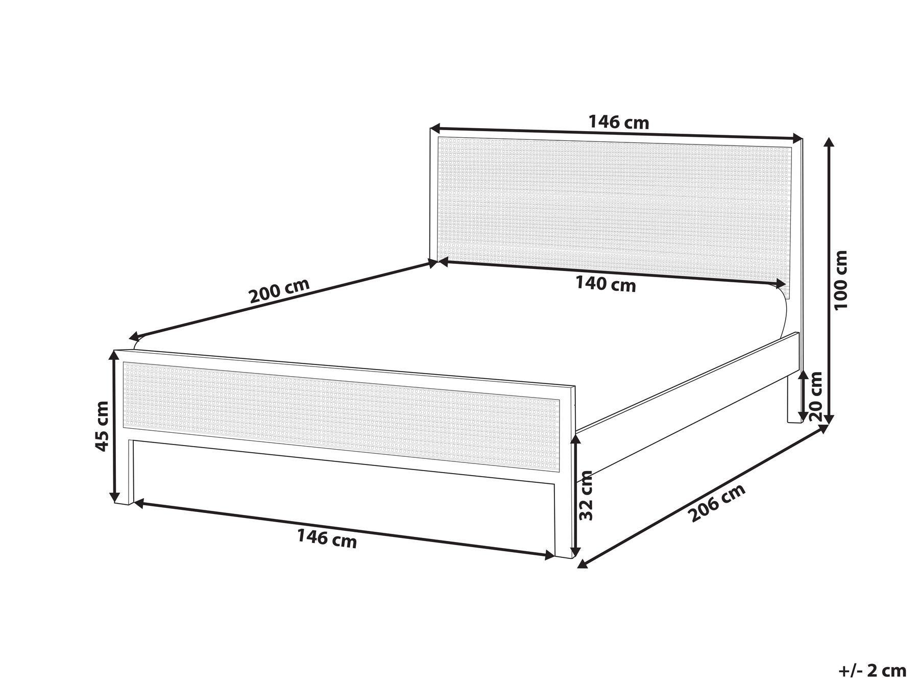 Bett mit Lattenrost Kiefernholz SALERNAS 140 x 200 cm Hellbraun_977043