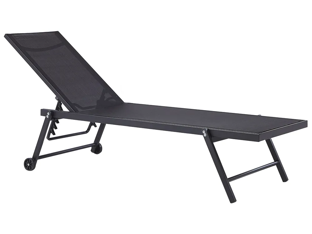 Sonnenliege PORTOFINO mit Relaxfunktion Metall Schwarz