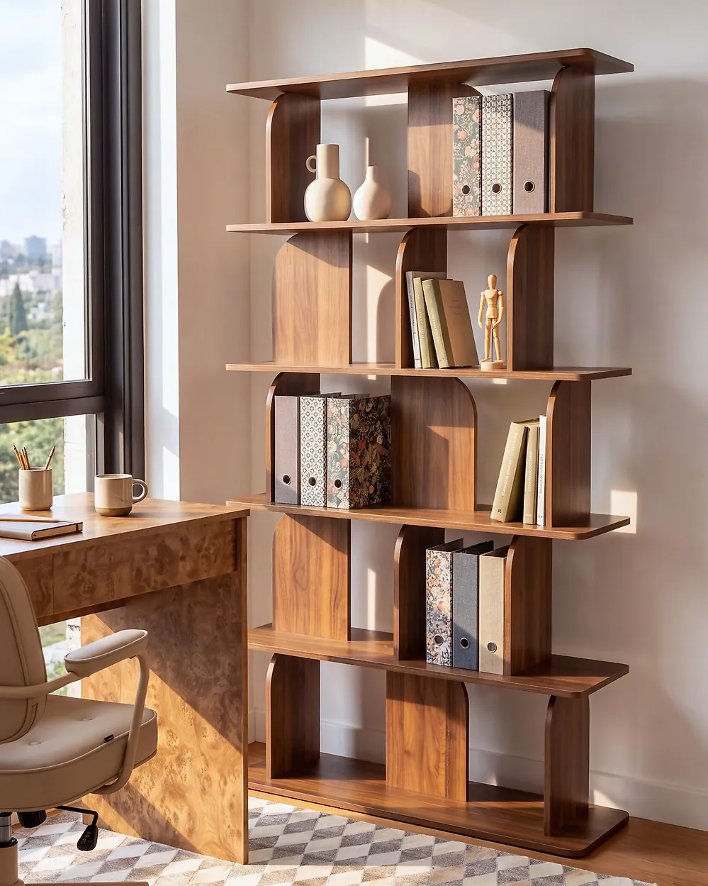5 Tier Bookcase ESPERANCE 186 cm Dark Brown_1188015