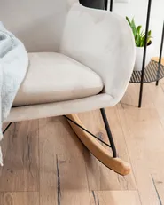 Schaukelsessel ELLAN Samtstoff Beige_1022623