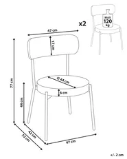 Set of 2 Dining Chairs ALLISON Boucle White_929043