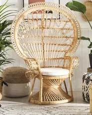 Pfauenstuhl EMMANUELLE Rattan Naturfarben_793351