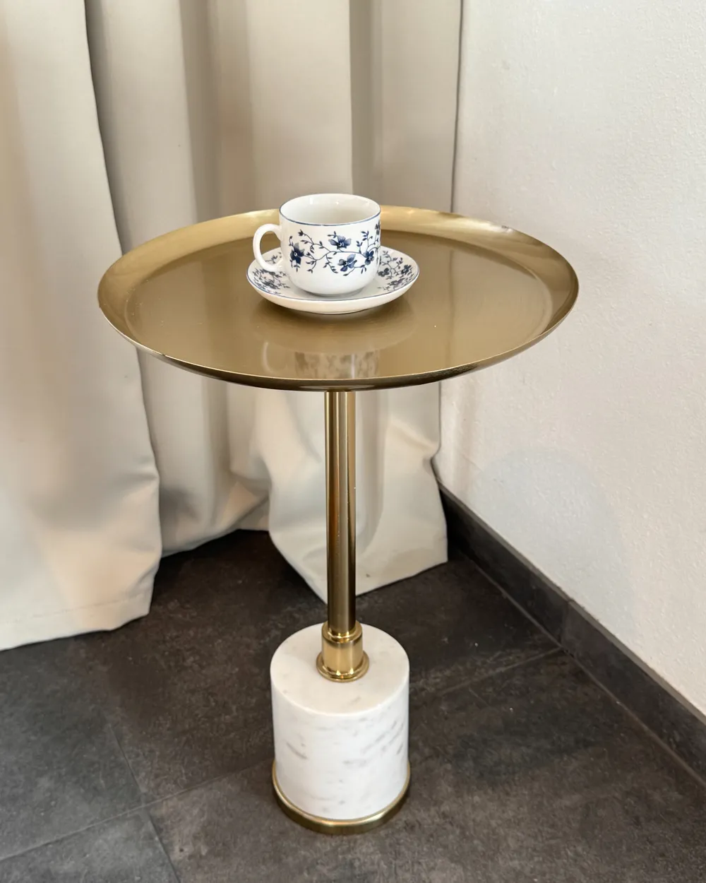 Beistelltisch CAMELO Metall Weißer Marmor_1065616