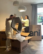 Esszimmerstuhl 2er Set ELMA Bouclé Taupe_1041528