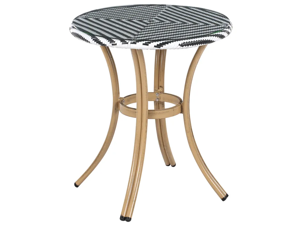 Outdoor Bistrotisch RIFREDDO 70 cm 70 cm Sicherheitsglas Schwarz