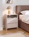 Nachttisch mit 2 Schubladen DORRIGO Hellbeige