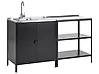Outdoor-Küche 2er Set mit Spüle VILAMA Schwarz Metall