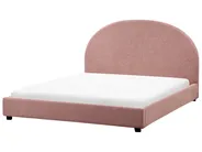 Bett mit Lattenrost Bouclé VAUCLUSE 160 x 200 cm Pastellrosa_976911