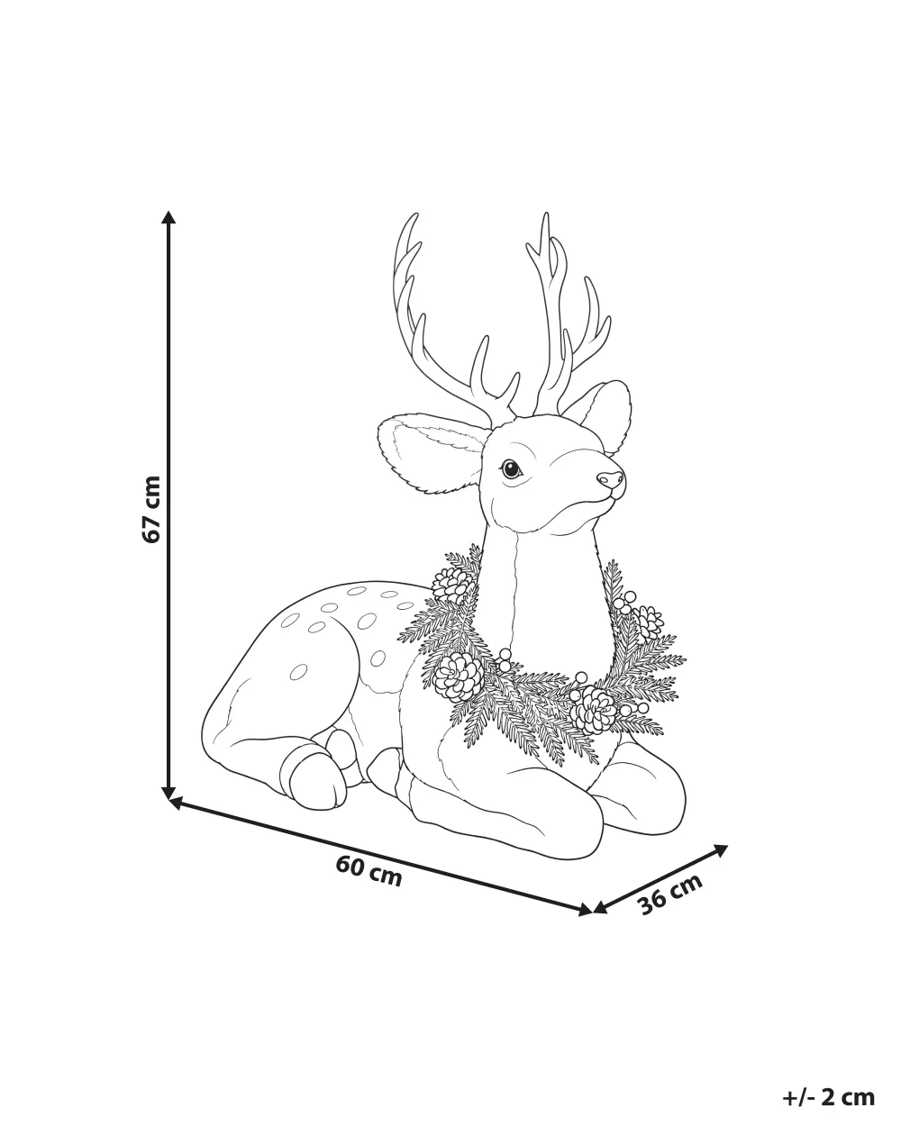 Christmas Decoration HAILUOTO 67 cm Reindeer Brown_1172540