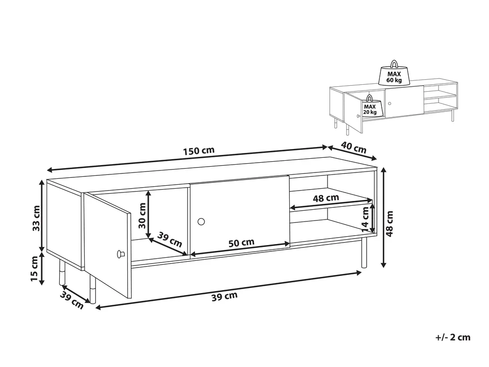 TV Stand ABILEN Brown/ Black_815949