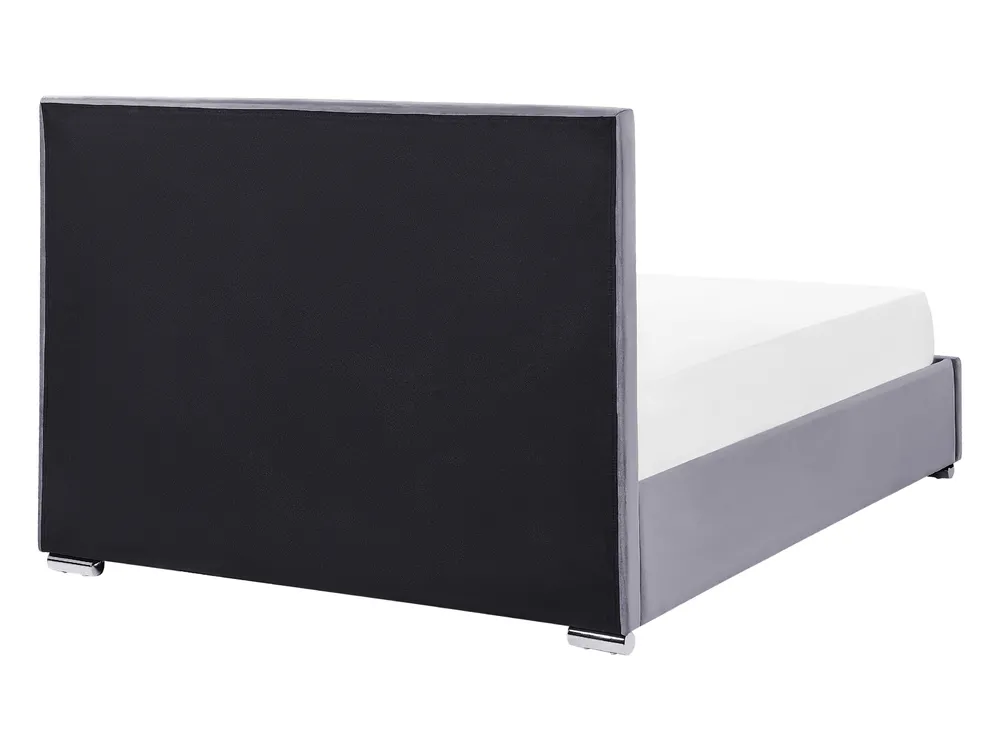 Bett mit Stauraum ROUEN Samtstoff Dunkelgrau 140 x 200 cm_843799