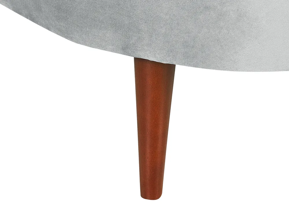 Left-Hand Chaise Longue CHAUMONT Velvet Light Grey_880882